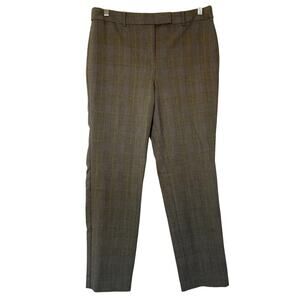 Talbots vintage high-waist straight pant checkered brown trousers women's 10